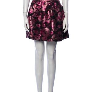 Ramy Brook Black and Pink Floral Mini Skirt
